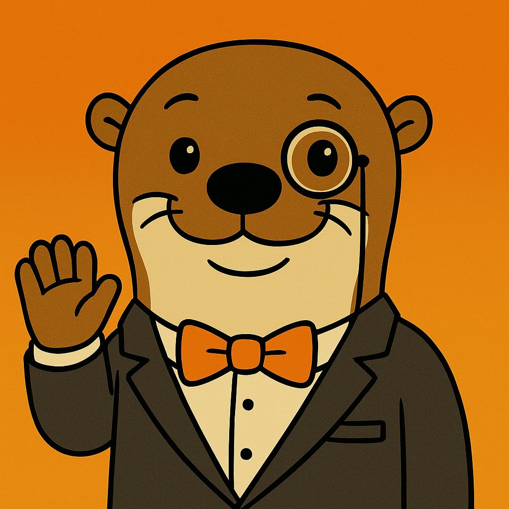 Loutre élégante en costume